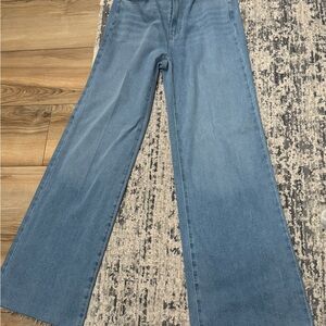 PAIGE Light Blue Wide Leg Jeans
